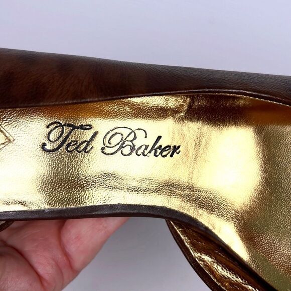 Ted Baker Leather Animal Print Platform High Heel Shoes Pumps US 9,5 - Picture 12 of 14